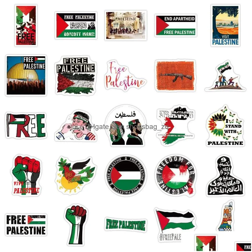 50Pcs Free Palestine Stickers Palestinians Graffiti Stickers for DIY Luggage Laptop Skateboard Motorcycle Bicycle Stickers