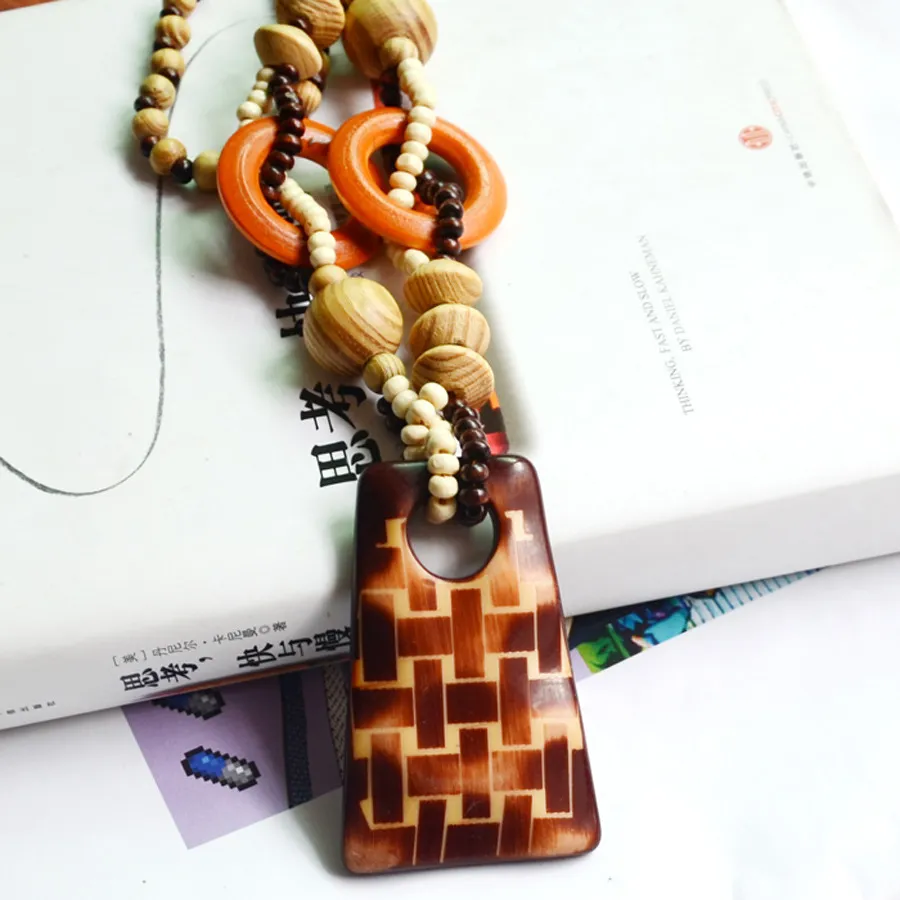 Pendant Necklaces 2023 Boho Jewelry Ethnic Style Long Hand Made Bead Wood Elephant Necklace For Women Price Decent Wholesal Dhgarden Dh9Ky