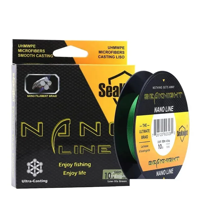 Lines SeaKnight NANO 100M 300M PE Braided Fishing Line Super Thin 4 Weave Fishing Line 4LB 6LB 8LB 10LB Floating Carp Rope