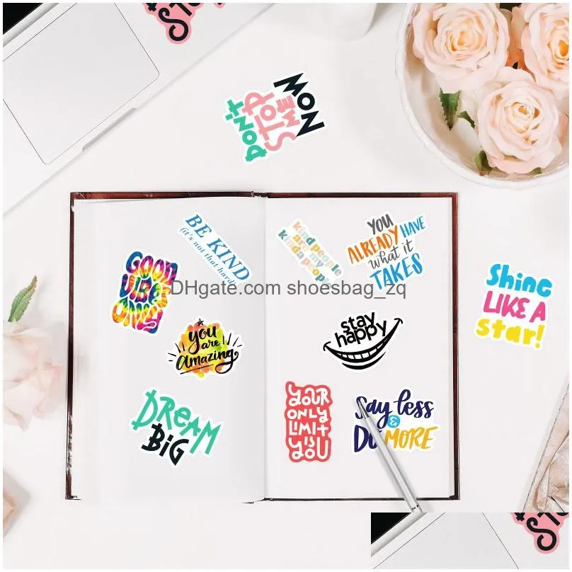 50Pcs/Lot Motivational Stickers inspirational Teachers Students Teens Employees Vinyl Waterproof Durable Laptop Sticker Decals for