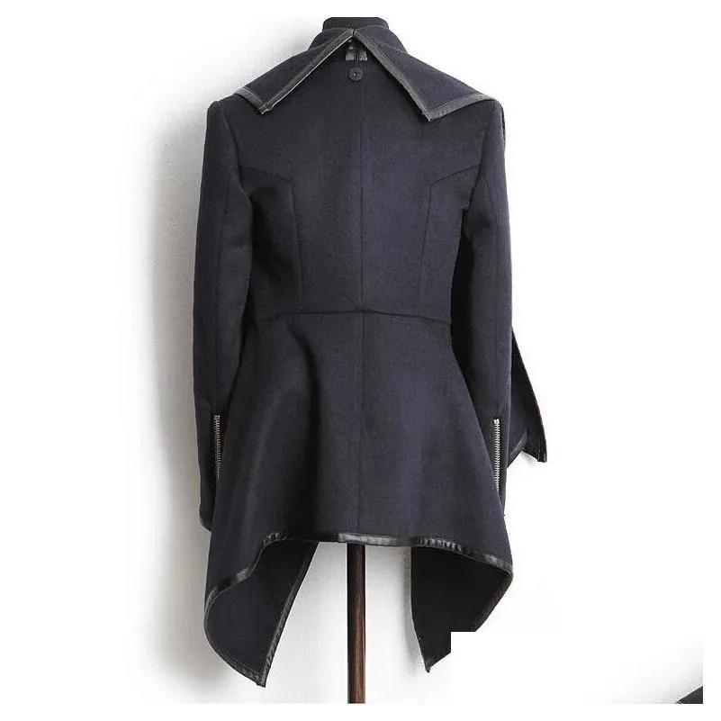 Women Trench Coat Long Cashmere Overcoats Woolen Female Warm Wool Sleeve Overcoat 240117