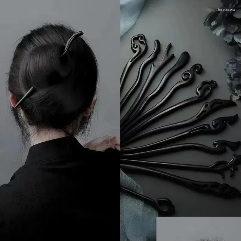 Hair Clips AISHG Retro Pins Women Wood Sticks Natural Chopstick Shaped Hairpin Classic Ethnic Girl Accessories Jewelry