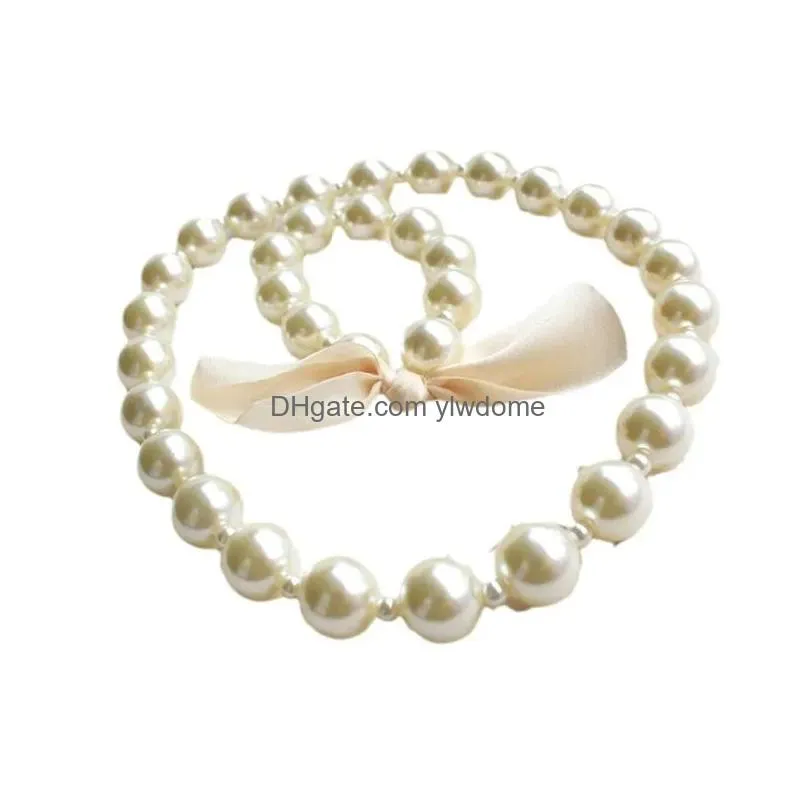 Jewelry Kids Romantic Pearl Set For Children Simated Bead Necklace Bracelet Little Girls Toy Birthday Drop Delivery Baby, Maternity Ac Dhafr