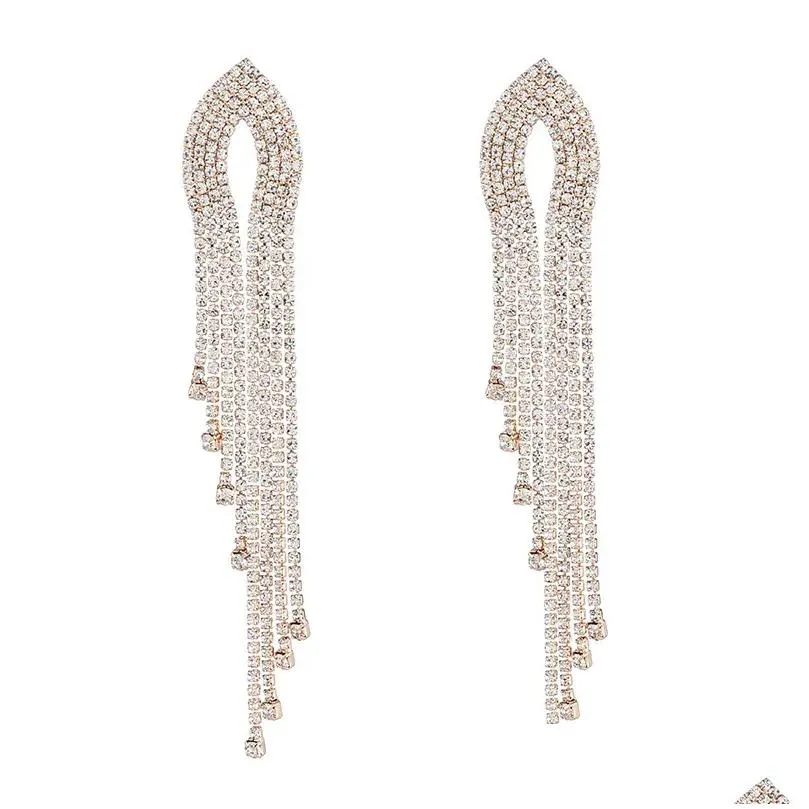 Dangle Earrings Dazzling Long Circular Multi-Layer Tassel Claw Chain Women`s 2024 Fashion Jewelry Gifts