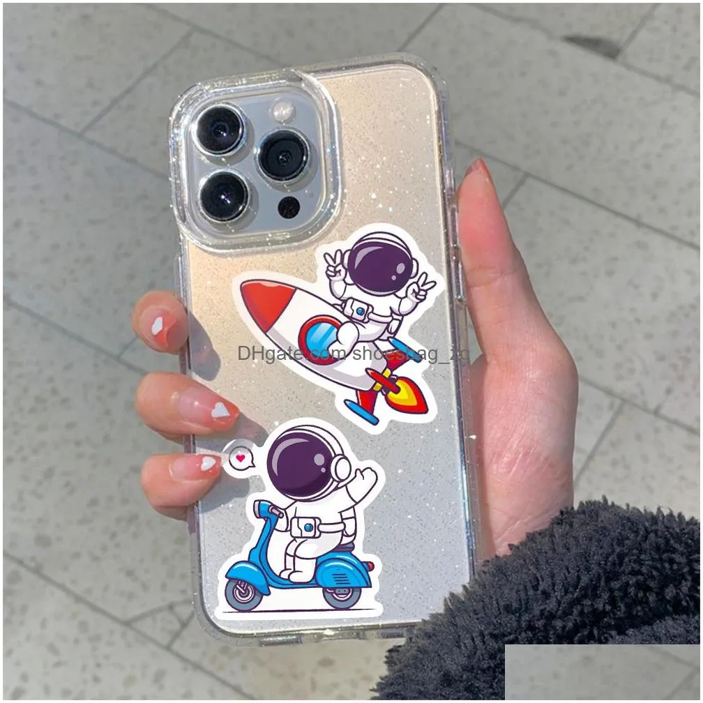 50pcs Cute Astronaut Space Cartoon Graffiti Stickers Decal Laptop Scrapbook Phone Luggage Guitar Fridge Stationery Sticker