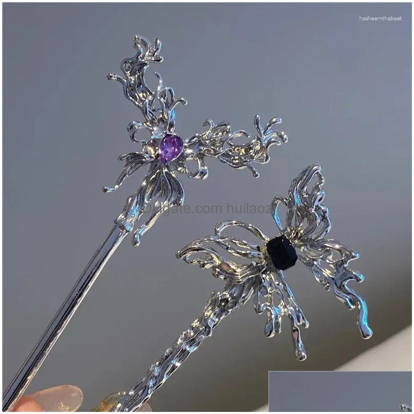 hair clips fashion butterfly sticks for women metal clip pins minimalist irregualr girls hairpins bun maker headwear