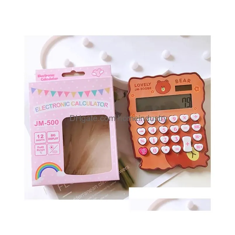 Calculators Wholesale 12 Digits Solar Cute Kitty Calcator Clear With Pen And Notebook Calcated Calcadoras Learn Gifts Blessings 220510 Dhnqn