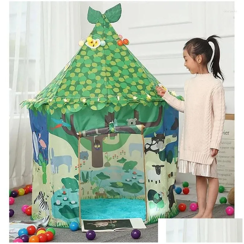Tents And Shelters Portable Kids Play Tent Children Indoor Outdoor Ocean Ball Pool Folding Cubby Toys Castle Enfant Room House For