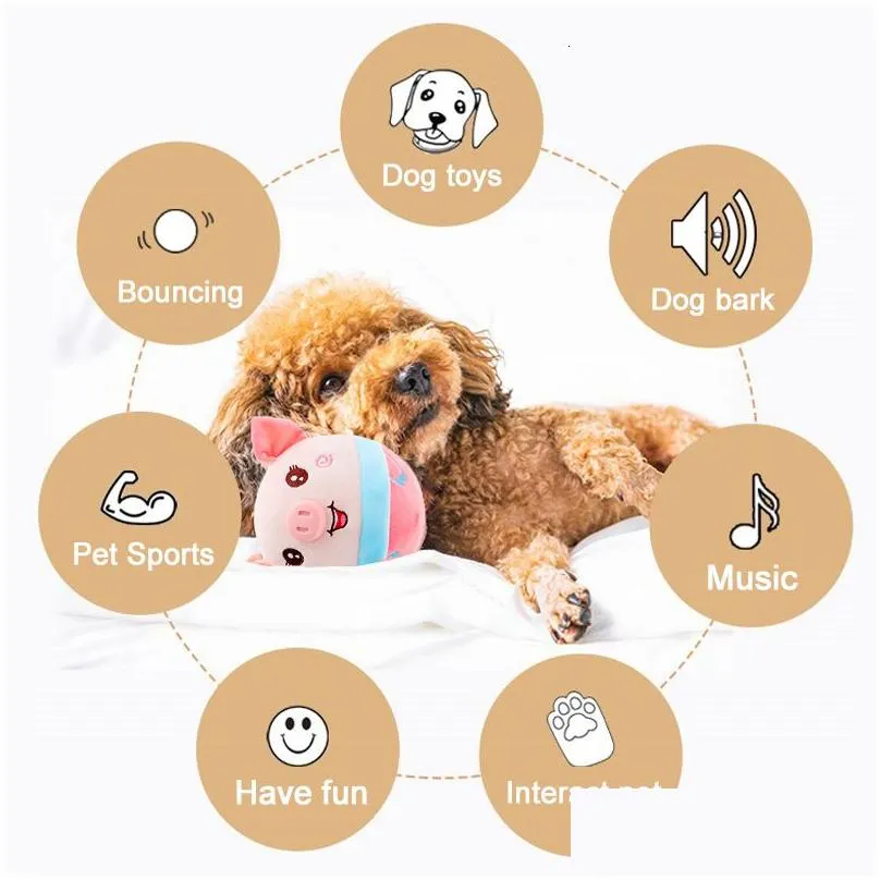 dog toys chews electronic pet toy ball bouncing jump balls talking interactive plush doll gift for pets usb rechargeable 230818