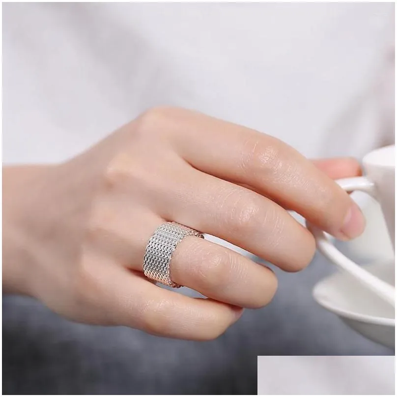 Cluster Rings 925 Sterling Silver Interwoven Web Ring For Woman Fashion Charm Wedding Engagement Jewelry