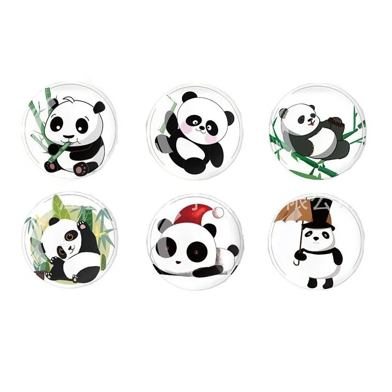 Fridge Magnets Crystal Glass Cartoon Panda Magnetic Stick Home Refrigerator Decoration Stickers Drop Delivery Garden Decor Dhca0