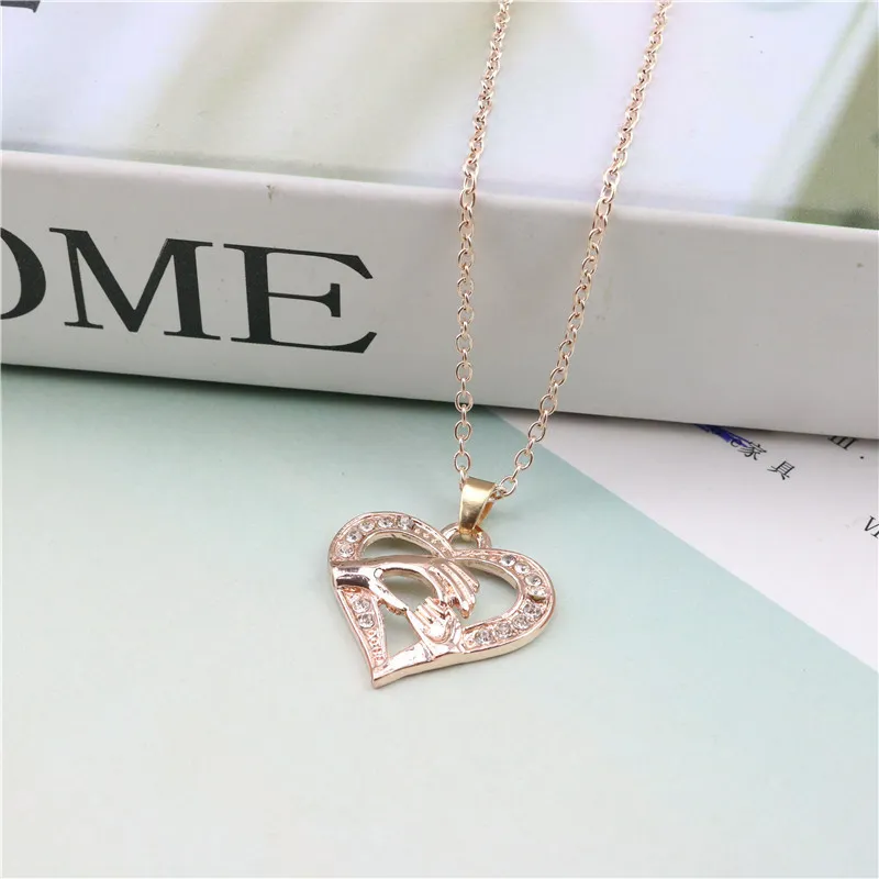Pendant Necklaces Pendants Jewelry Diamond Peach Heart Mothers Day Gift Family Daughter Sister Crystal Necklace Drop Deliver Dhgarden Dhanc
