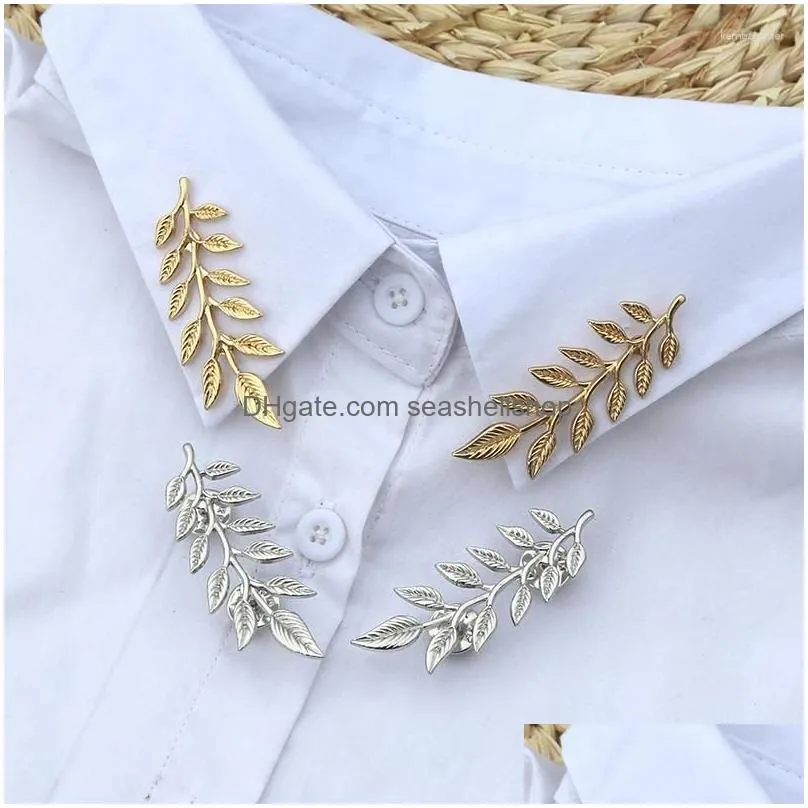 Brooches Women Vintage Triangle Shirt Collar Pin Brooch Hollow Out Metal Men Clothes Decorative Cute Jewelry Accessories