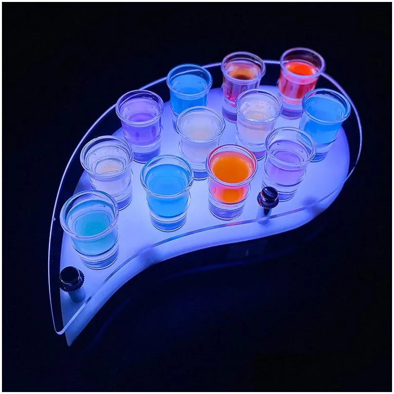 rechargeable airplane shape led cocktail glass holder s glass wine rack for nightclub bar ktv wedding party decoration