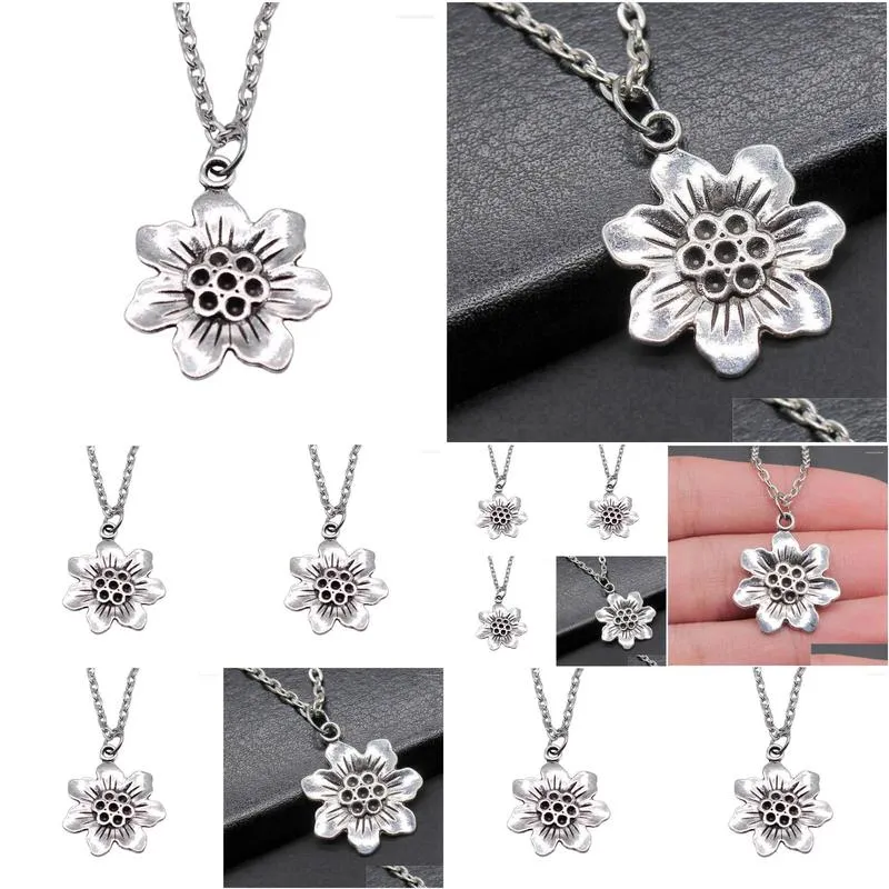 Pendant Necklaces 1pcs Flowers Necklace Car Accessories Jewelry Gift Chain Length 43 5cm