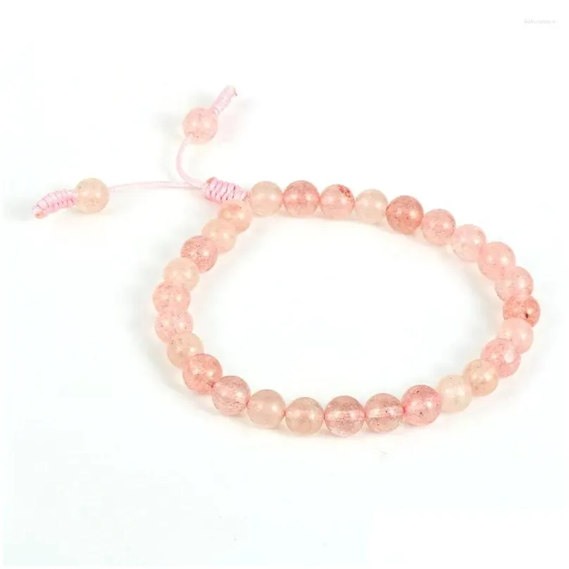 Strand Fashion Women Girls Natural Gem Stone 6mm Crystal Quartz Beaded 18