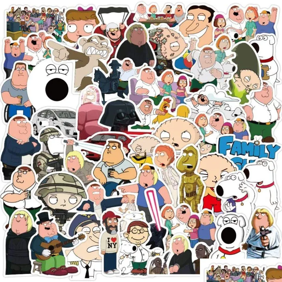 100 pcs Funny Family TV Series Comedy Cartoon Peter Griffin Stickers graffiti Stickers for DIY Luggage Laptop Skateboard