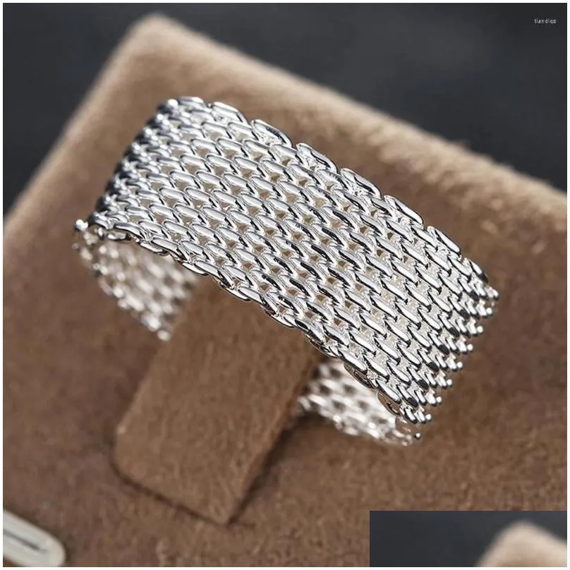 Cluster Rings 925 Sterling Silver Interwoven Web Ring For Woman Fashion Charm Wedding Engagement Jewelry