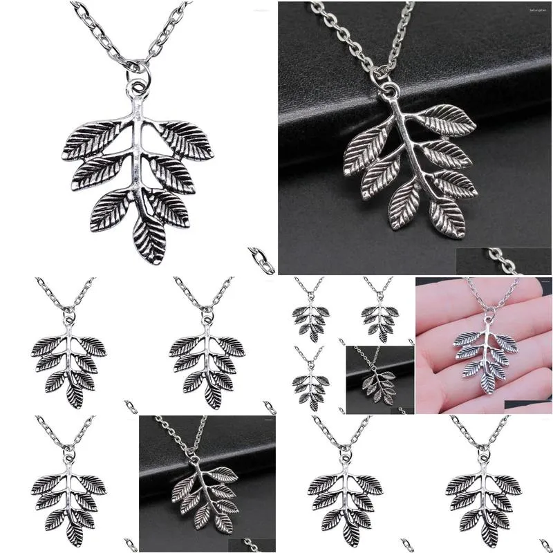 Pendant Necklaces 1pcs Branches Leaf Necklace Men Women Accessories Jewellery Making Supplies Items Chain Length 43 5cm