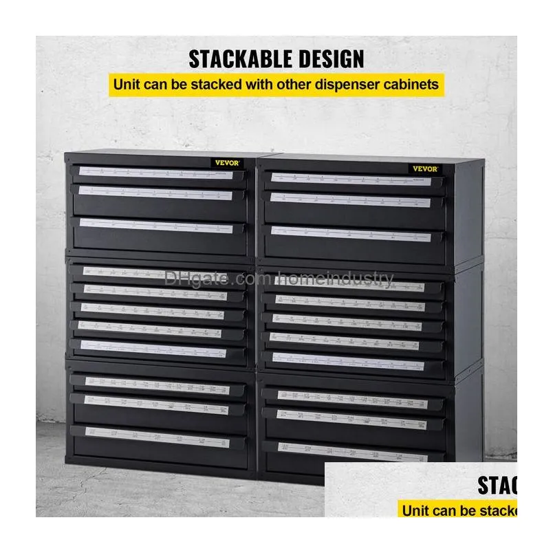 Storage Drawers Ders Vevor Stackable Drill Bit Dispenser Organizer Cabinet 3 Pieces Kit 5 Der Workshop Hardware Car Maintenance Box Dr Dhpkh