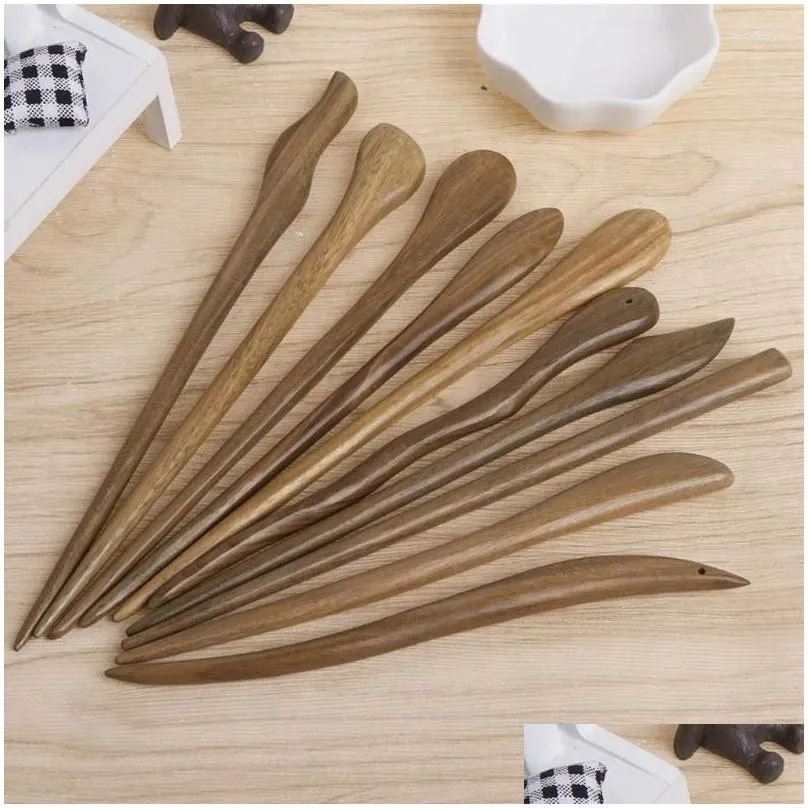 Hair Clips Vintage Top Quality Stick Pick Natural Wooden Sandalwood Handmade Ethnic Hairpin Fashion Chinese Style Hairpins