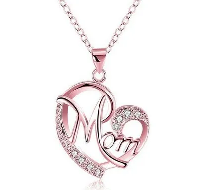 Pendant Necklaces Pendants Jewelry Diamond Peach Heart Mothers Day Gift Family Daughter Sister Crystal Necklace Drop Deliver Dhgarden Dhhli