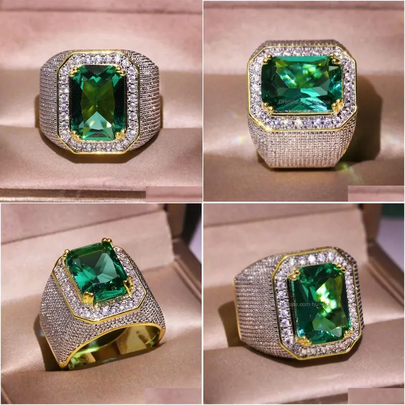 handmade jewelry fashionable green grandmother zircon mens and womens rings