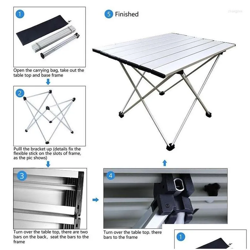 Camp Furniture Lighten Up 7075 Aluminum Alloy Portable Ultralight Camping Table Foldable Outdoor Garden Desk For Picnic