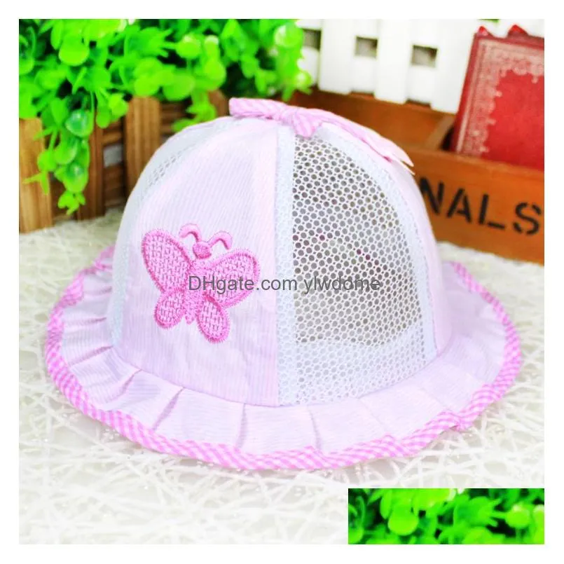 Caps & Hats Baby Cotton Newborn Summer Toddle Sunbonnet Sunhat Butterfly Drop Delivery Baby, Kids Maternity Accessories Dhxrg