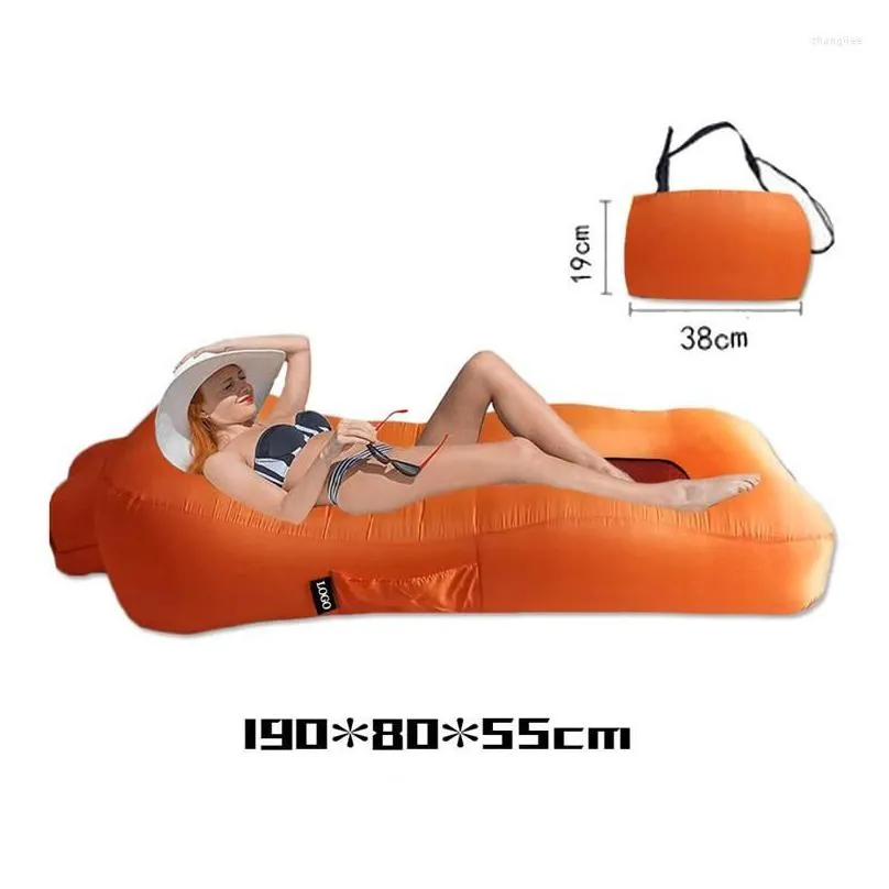 Camp Furniture Inflatable Lazy Air Sofa Bed Folding Beach Chair Mattress Lounger Camping Chaise Longue Travel Waterproof Outdoor