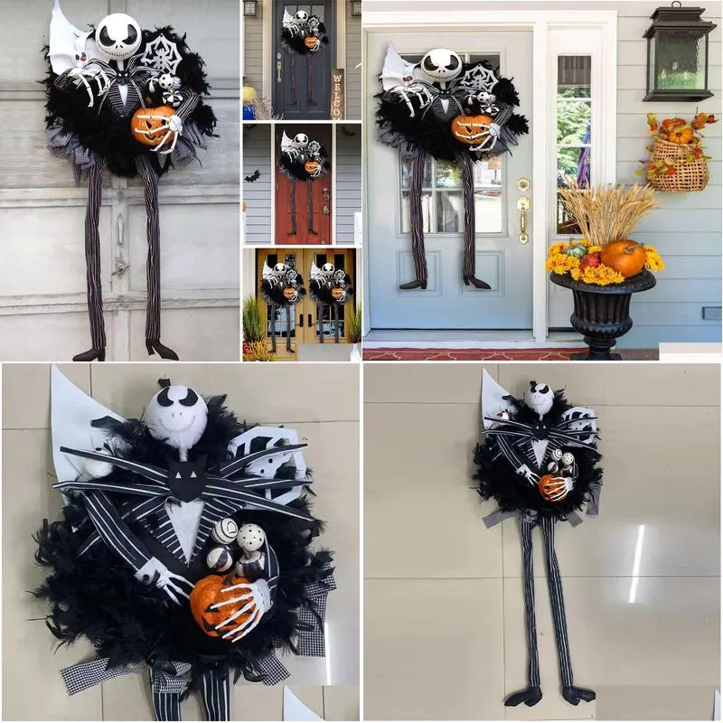 other festive party supplies halloween scary pumpkin garland door hanging holiday horror skeleton decorative props 230826