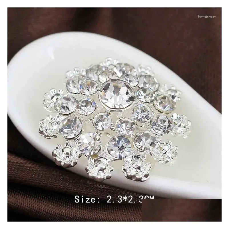 Pins, Brooches Fashion Shiny Rhinestone Snowflake Brooch Small Collar Pin Clothes Hat Bags Decoration Drop Delivery Jewelry Dh5Gn