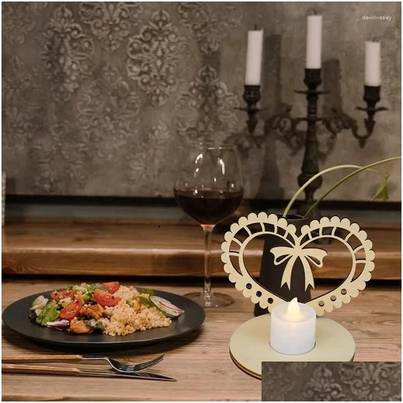 candle holders 1pc diy home decorations holder wedding party heart shape candlestick wooden hollow furnishings