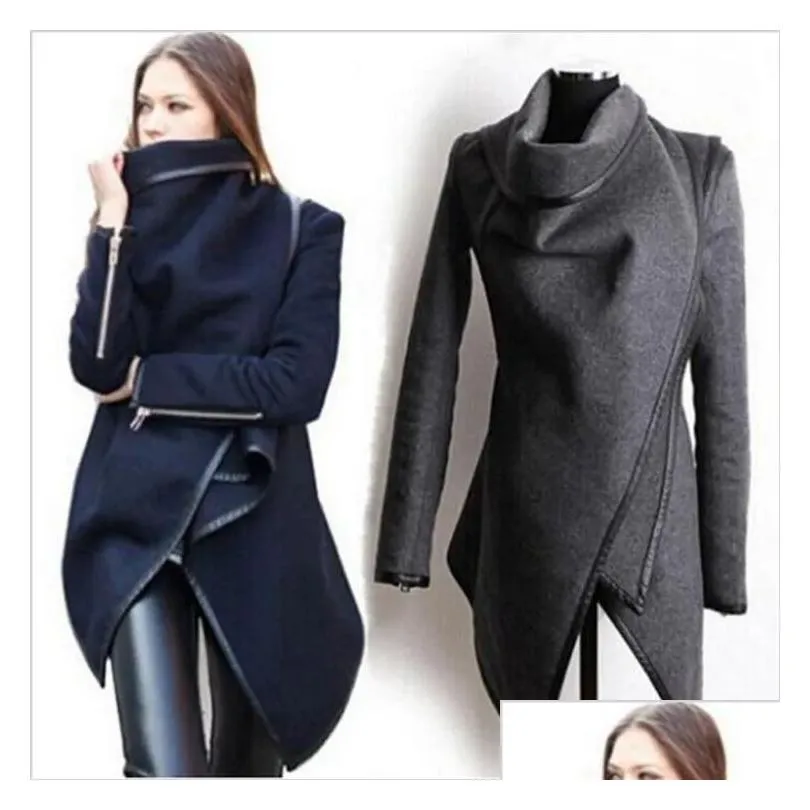 Women Trench Coat Long Cashmere Overcoats Woolen Female Warm Wool Sleeve Overcoat 240117