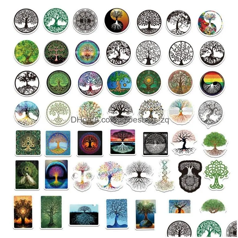 50pcs Tree of Life Totem Stickers Graffiti Kids Toy Skateboard car Motorcycle Bicycle Sticker Decals Wholesale