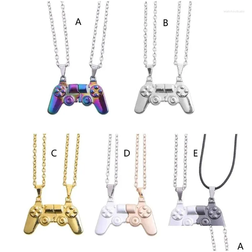 Pendant Necklaces 2x Magnet Game Controller Necklace For Couple Matching Women Friend Friendship Sister Jewelry