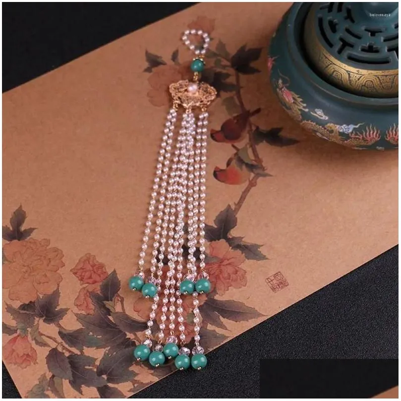 Brooches Elegant Alloy Pearl Long Tassel Butterfly Women Hanfu Ornament Cheongsam Accessory Fashion Jewelry Chinese Style Brooch