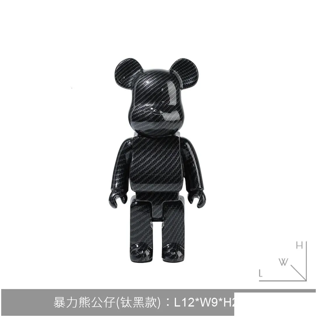 decorative objects figurines 26cm 400 statue luxury y2k sculpture figurine cartoon bear brick figure mold ornament bookshelf living room home decor