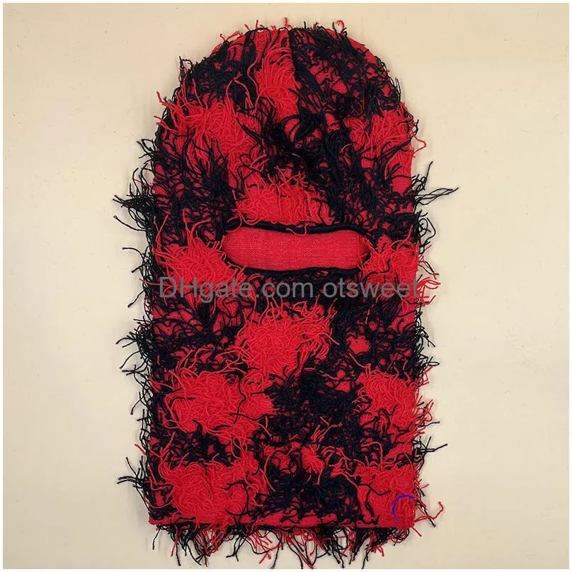 clava died knitted fl face ski mask shiesty camouflage knit fuzzy drop delivery fashion accessories hats scarves gloves caps