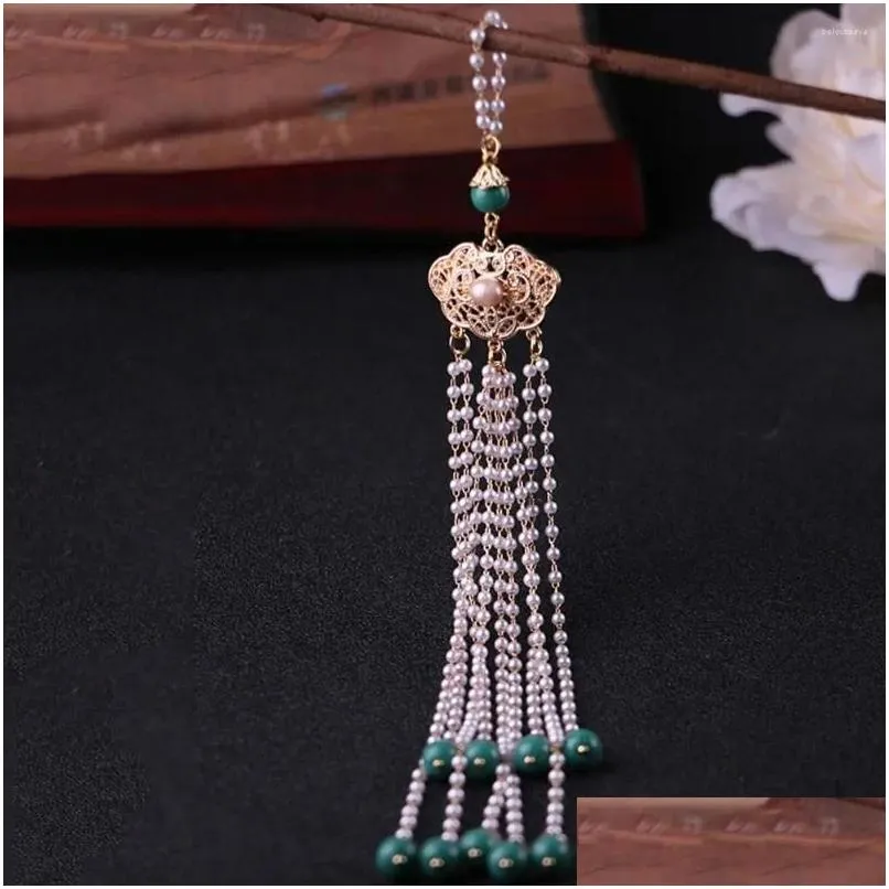 Brooches Elegant Alloy Pearl Long Tassel Butterfly Women Hanfu Ornament Cheongsam Accessory Fashion Jewelry Chinese Style Brooch