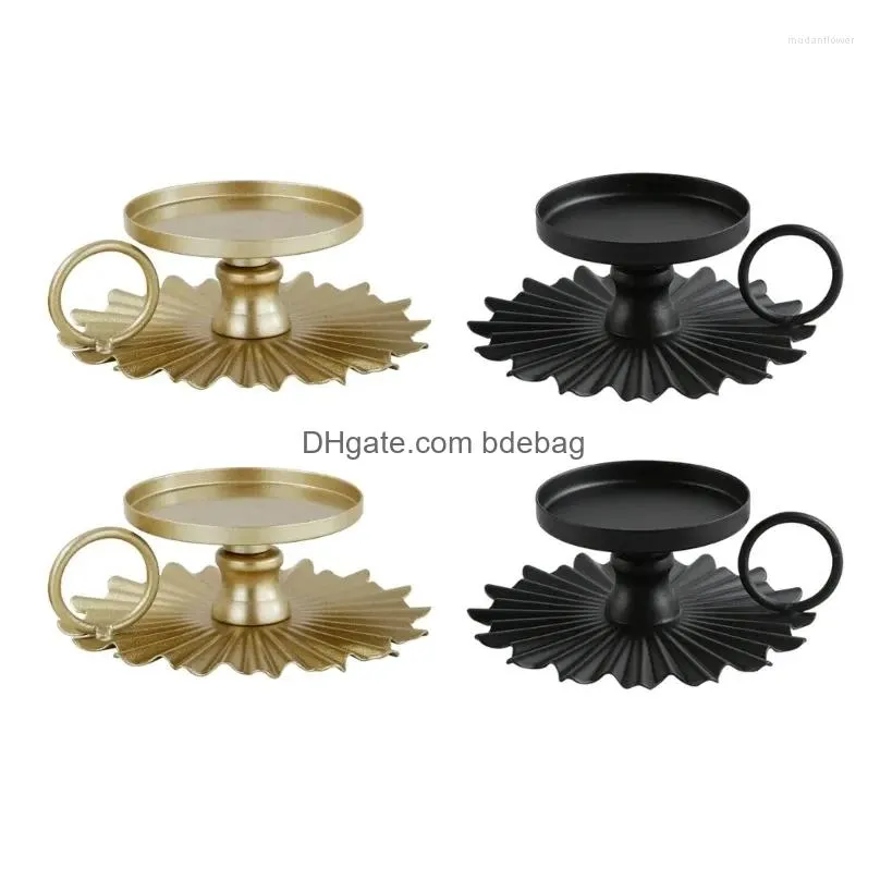 candle holders 2pcs wrought iron holder fan decorative candlestick desktop ornaments valentines day decoration wedding gift