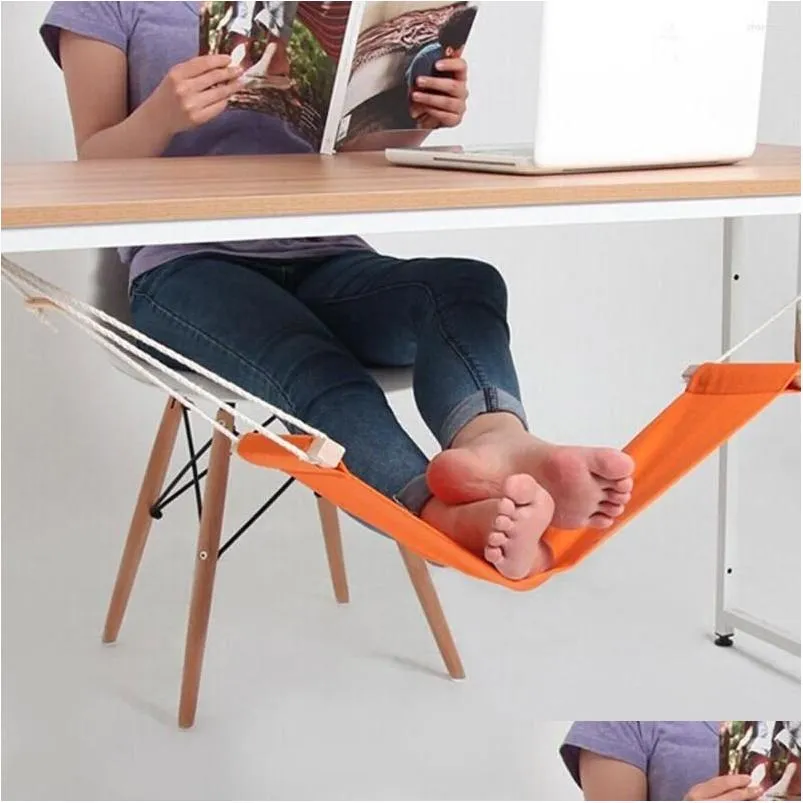 Camp Furniture Polyester Foot Rest Adjustable Hanging Tables Put Foldable Relieve Fatigue Lightweight With Hooks For Garden Camping
