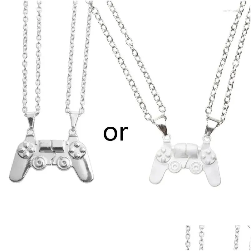 Pendant Necklaces 2x Magnet Game Controller Necklace For Couple Matching Women Friend Friendship Sister Jewelry