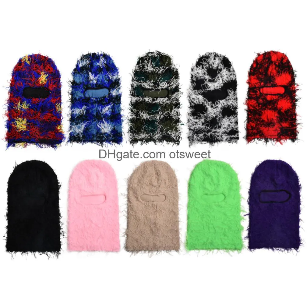 clava died knitted fl face ski mask shiesty camouflage knit fuzzy drop delivery fashion accessories hats scarves gloves caps