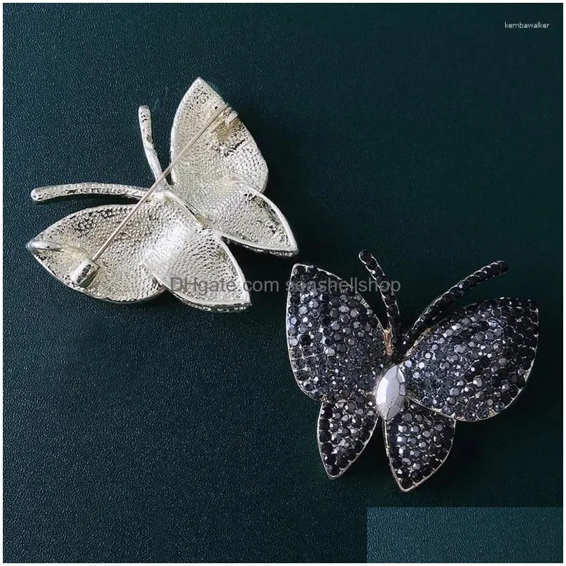 Brooches Fashion Rhinestone Butterfly Pin For Women Clothing Coat Wedding Jewelry Party Accessries Gifts
