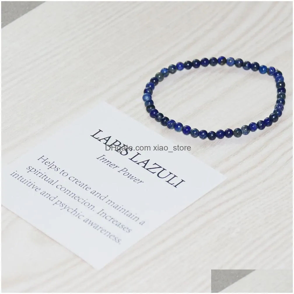 mg0028 wholesale 4 mm lapis lazuli mini gemstone bracelet natural stone women`s yoga mala beads jewelry