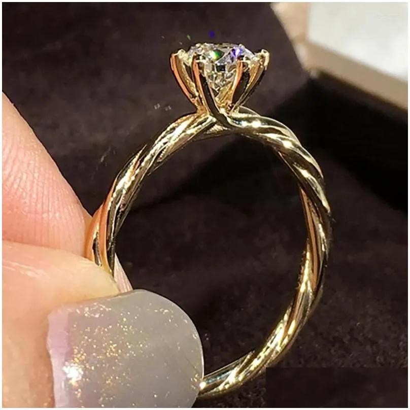 Cluster Rings 18K Au750 Yellow Gold Women Ring Moissanite Diamonds 1 2 3 4 5 Round Cane Vine Wedding Party Engagement Anniversary