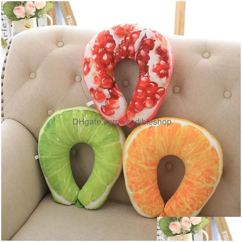 cushion/decorative pillow creative simulation fruit toy tourism cartoon watermelon u-neck sleeping nap birthday gift