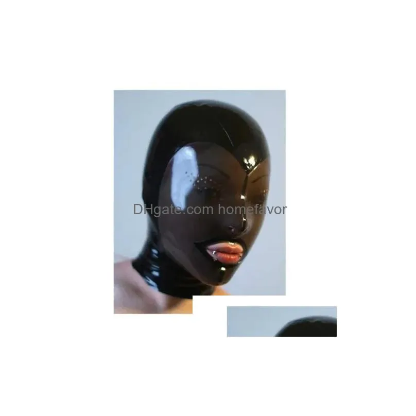 100 natural latex head hood rubber cosplay fetish mask0125950866