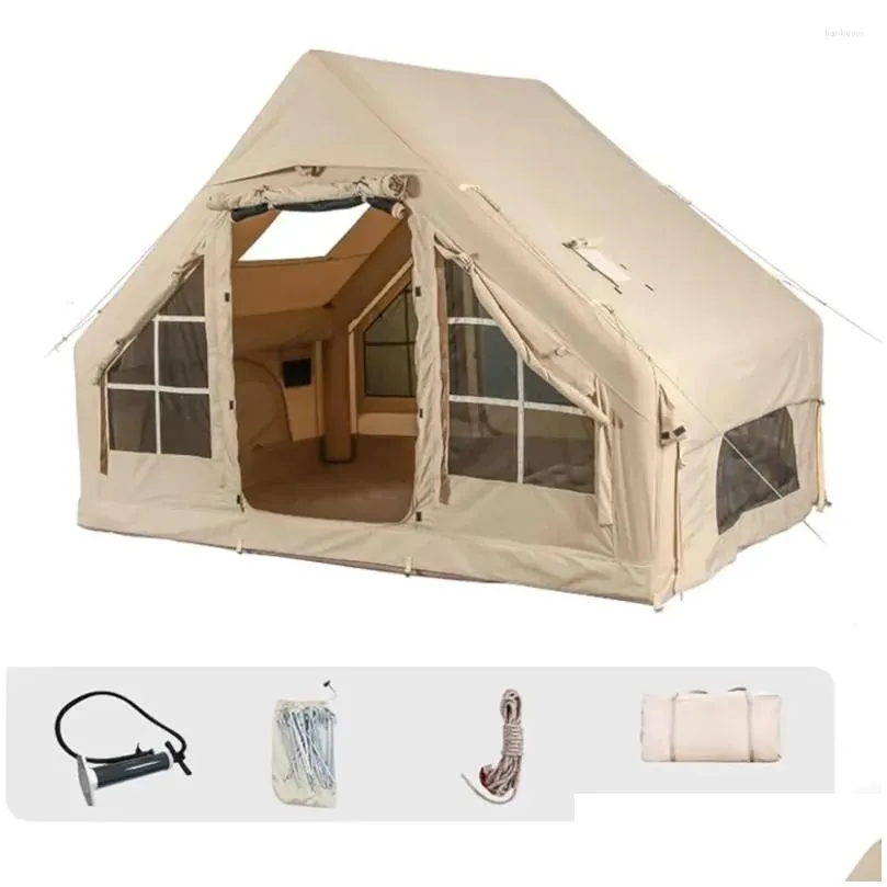 Tents And Shelters Inflatable Camping With Pump Air Glamping Easy Setup Waterproof Windproof Blow Up Tent